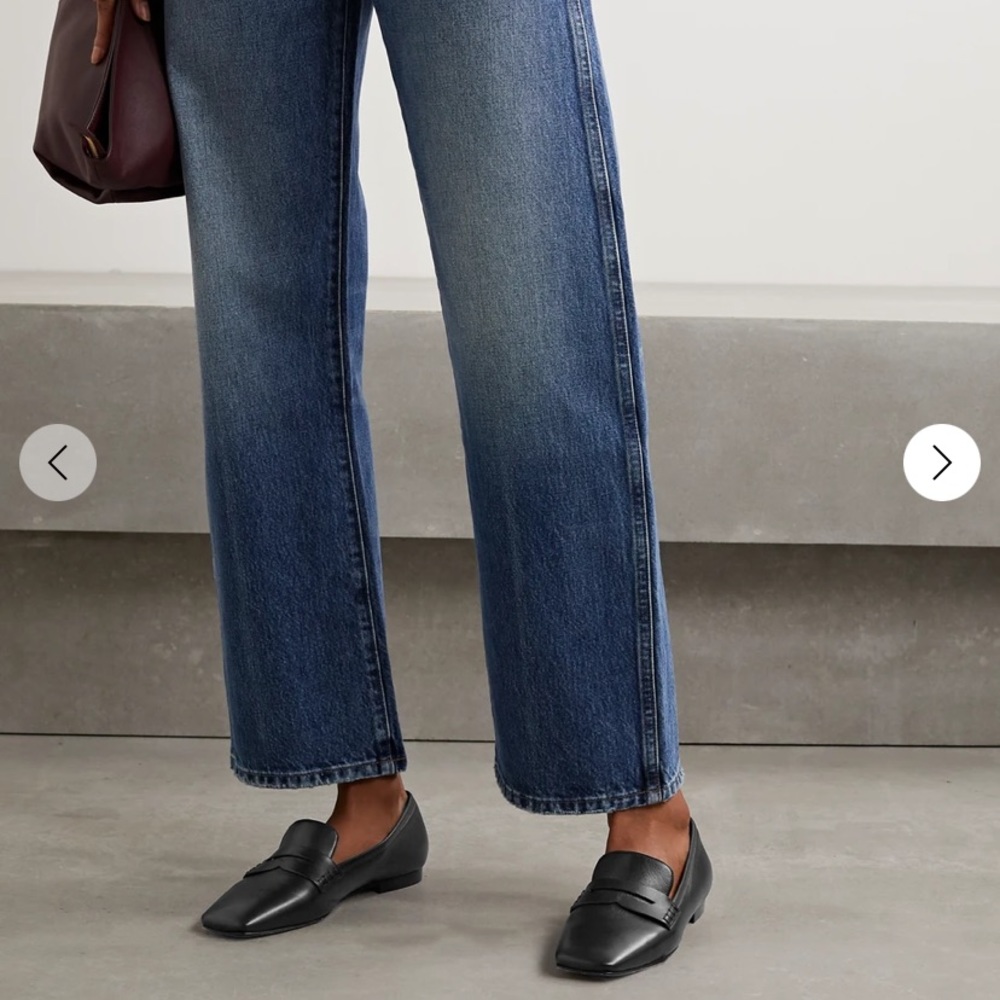 EUC KHAITE CARLISLE BLACK LEATHER LOAFERS / FLATS